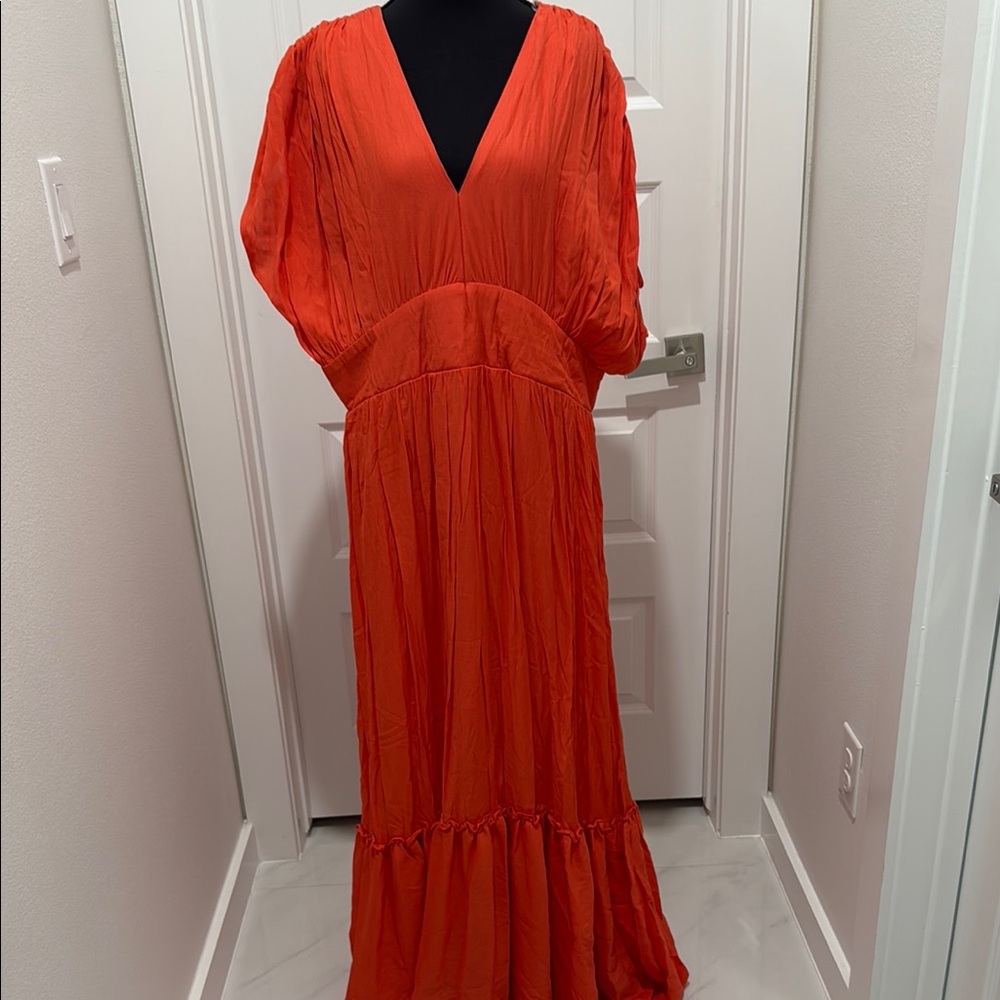 Elegant Orange Maxi Dress